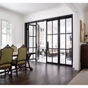 Doubles <span class=keywords><strong>portes</strong></span> intérieures en acier avec veilleuses <span class=keywords><strong>Portes</strong></span> en verre trempé <span class=keywords><strong>Portes</strong></span> en verre de fer de style ancien - Product Image 3