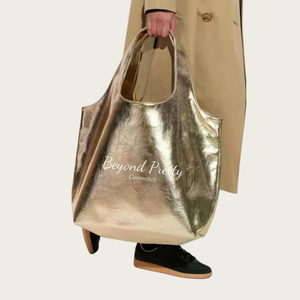 Sac fourre-tout ouvert en cuir PU résistant à l'eau de 16 pouces, idéal pour l'été, avec logo personnalisé, durable, pour femme, pour le shopping et l'usage quotidien. - Product Image 2