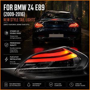 ไฟท้าย LED แบบ Plug & Play สีรมควันสำหรับ BMW Z4 E89 ปี 2009-2016 ดีไซ<span class=keywords><strong>น</strong></span>์ Venom พร้อมเอฟเฟกต์เปิด-ปิดแบบได<span class=keywords><strong>น</strong></span>ามิก OLED รูปแบบ M4 - Product Image 1