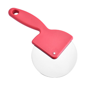 Stainless Steel Pizza Cutter Red Single Wheel 9.5 In Length For Baking And Pizza Cutting Tools - Product Image 1