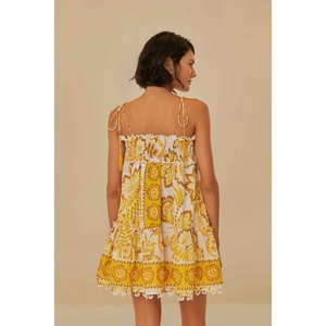 Nuevo Diseño, Vestido Corto Holgado con Tirantes en los Hombros y Lazo en la Espalda, Estilo Tropical - Product Image 5