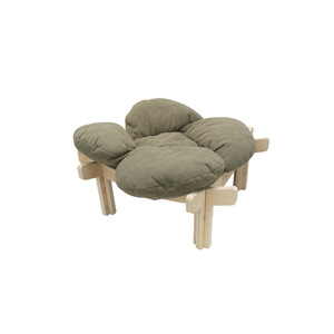 Wooden Cat <b>Bed</b> Sofa Oval Removable Washable Corduroy Pet Resting <b>Bed</b> For Cats Small Pet Nest - Product Image 5