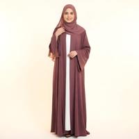 Abaya ouverte pour femmes, couleur rose vif, longueur 52-62, vêtements modestes, vêtements islamiques
