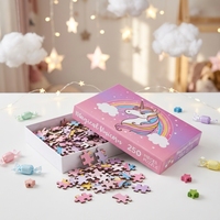 Puzzle licorne magique 501~1000 pièces Nuage arc-en-ciel Dessin animé en relief Feuille d'or Jouet éducatif Décoration murale de la maison Noël