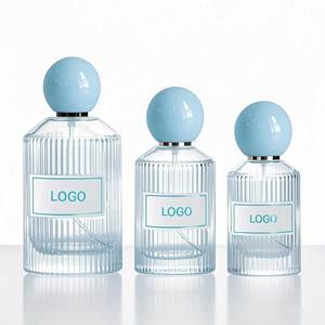 In Stock Luxury 30 ML 50ML 100ML Pink and Blue Round Glass Perfume <b>Bottles</b> Custom <b>Empty</b> Clear Perfume <b>Bottle</b> With Packaging Box - Product Image 2