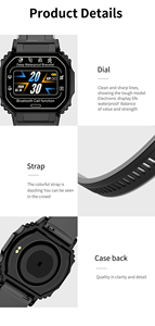 Đồng hồ thông minh chống nước, đo nhịp tim, gọi điện thoại, đa chức năng, chế độ thể thao, đồng hồ điện tử - Product Image 3