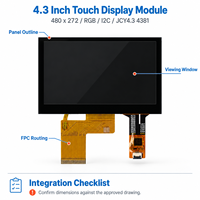 Modul Layar LCD TFT Profesional 4.3 Inci 480x272 dengan Layar Sentuh Kapasitif dan Antarmuka RGB