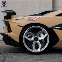 Jantes forgées DW Silver Black Eggtooth Spoke de 17, 18, 19, 20 pouces, type Rimbridge Eyewire, compatibles avec les hypercars Lamborghini au profil bas