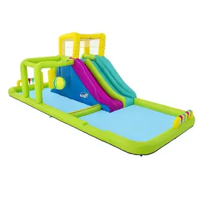 Bestway 53387 H2OGO! Splash Kursus Anak-anak Taman Air Tiup 2.65 M Besar Luar Ruangan Slide Playground Anak-anak Arung Jeram Kolam Renang