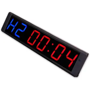 Jhering Montre électronique de minuterie de remise en forme de 4 pouces avec horloge d'entraînement à 6 chiffres en ABS