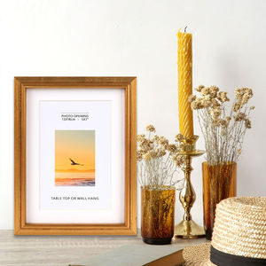 Cadre <span class=keywords><strong>photo</strong></span> classique en bois massif naturel, style nordique, fait main, doré à la feuille d'or, élégant, pour la décoration de table à la maison, vente en gros - Product Image 1
