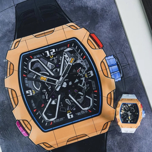 Reloj Mecánico de Alta Calidad <span class=keywords><strong>35</strong></span> <span class=keywords><strong>03</strong></span>, Diseño en Contraste Blanco y Amarillo, Reloj de Hombre de Alta Gama, Resistente al Agua, Reloj Mecánico de Negocios - Product Image 3