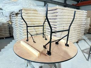 โต๊ะอาหารสี่เหลี่ยมผืนผ้าไม้ ชุดห้องประชุมโรงแรมสำหรับงานเลี้ยง โต๊ะพับได้ขนาด 6 ฟุต 8 ฟุต พร้อมเก้าอี้ โต๊ะพับสำหรับครัว - Product Image 6