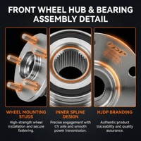 Ensemble de roulement de moyeu de roue avant HJDP 1T0498621 3C0498621 8J0598625 513253 Compatible avec VW Jetta Passat Golf 6 7 CC Audi A3