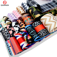 Sangle en polyester imprimée à motif léopard, colorée, durable, écologique, 50 mm de large, épaisseur 1-1,6 mm, pour bagages, à transfert thermique