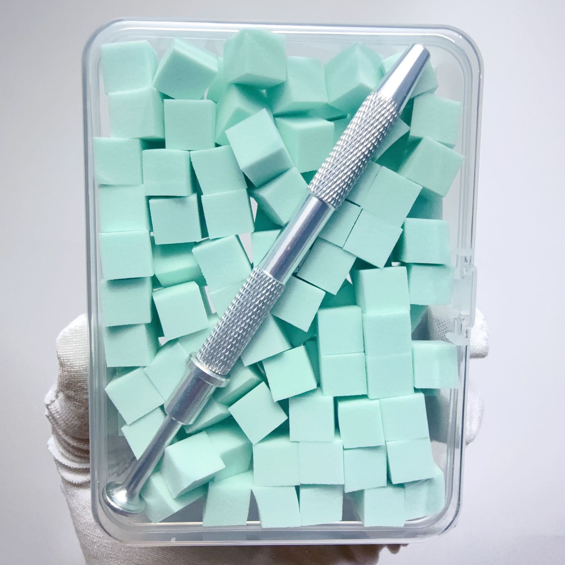 Pai pai cotton 100 pieces boxed with pen [light green]