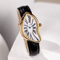 Montre de luxe Alien Leaf en quartz, boîtier en alliage japonais, bracelet en cuir, cadran à aiguilles en cristal, édition limitée, étanche