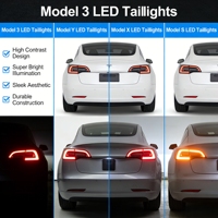 6005919-00-G LinTech Conjunto de Luz Trasera LED Exterior Derecha (RH) para Tesla Model S 2012-2021, Lado del Pasajero, Reemplazo de Lámpara de Freno