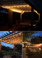 Party- und Weihnachtsdekoration IP65 Hochzeits-Lichterkette für Außenbereich Flexibles Kupferkabel LED G40 Kugellichter 15 Stück