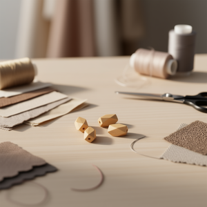 Perline in legno ILAN 25x15mm ottagonali per accessori di abbigliamento - Product Image 3