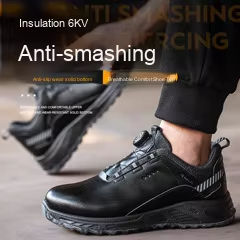 Factory Direct Sale of Lace-up Steel Toe Safety <b>Shoes</b> Breathable Wear-resistant air Cushion Soles Anti-shock Anti-stab <b>Functions</b> - Product Image 4