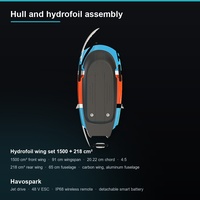 Nouveau Havospark Jet Drive Efoil 4.5kW 32kg de poussée 130L IP68 en fibre de carbone pour le surf hydrofoil et la vente en gros OEM