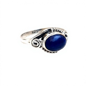 Handmade Indian 925 Sterling Silver <b>Lapis</b> <b>Lazuli</b> Gemstone <b>Rings</b> Available in All Sizes Fashion <b>Rings</b> Engagement <b>Rings</b> for Women - Product Image 1