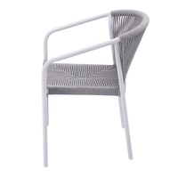 Confortable Patio Restaurant Fauteuils En Aluminium Meubles Extérieur Jardin Gris Tissé Corde À Manger Chaise pour Café