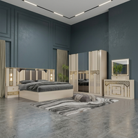 Ensembles de chambre à coucher complets turcs, lit king size, tête de lit simple et légère, cadre en bois, ensemble de meubles de chambre à coucher modernes et économiques