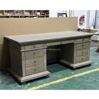 FERLY personnalisé nouveau Design mobilier de bureau en bois bureaux d'ordinateur à domicile étude Table en chêne gris vieilli bureaux de bureau