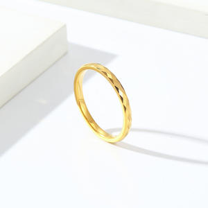 Tungsten Steel <b>Ring</b> Geometric Diamond Cut Unisex Fashion Jewelry Gift <b>Plain</b> Band Gold Rose Gold Black Steel Color - Product Image 2