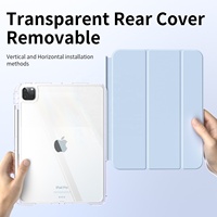 Housse de protection transparente légère antichoc avec étui porte-crayon pour iPad Pro 11 pouces étui M4 2024 5th Gen