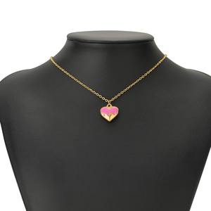 Ciondolo a forma di <span class=keywords><strong>cuore</strong></span> in oro in acciaio inossidabile con ciondolo a forma di olio classico ciondolo per la creazione di gioielli in smalto con placcatura in oro - Product Image 4