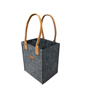 <span class=keywords><strong>HAPPYWAY</strong></span> - Bolsa de Mano de Fieltro de Poliéster con Diseño de Rejilla de Diamantes, Estilo Clásico, Plegable y Portátil, para Botellas de Vino Tinto - Product Image 3