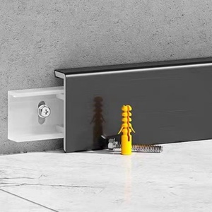 轻质底板抛光踢脚线瓷砖条银色现代条形不锈钢金属铝板踢脚线 - Product Image 6