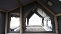 Tente gonflable de luxe à 3 chambres avec zone de cuisine indépendante, couleur et taille personnalisées, grande tente pneumatique imperméable