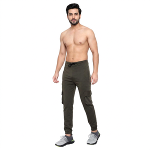 Pantalones de Hombre Casuales, Ligeros y Transpirables, Ajustados, para Fitness, con Bolsillos Laterales, Cierre de Cremallera, Hechos de Algodón - Product Image 1