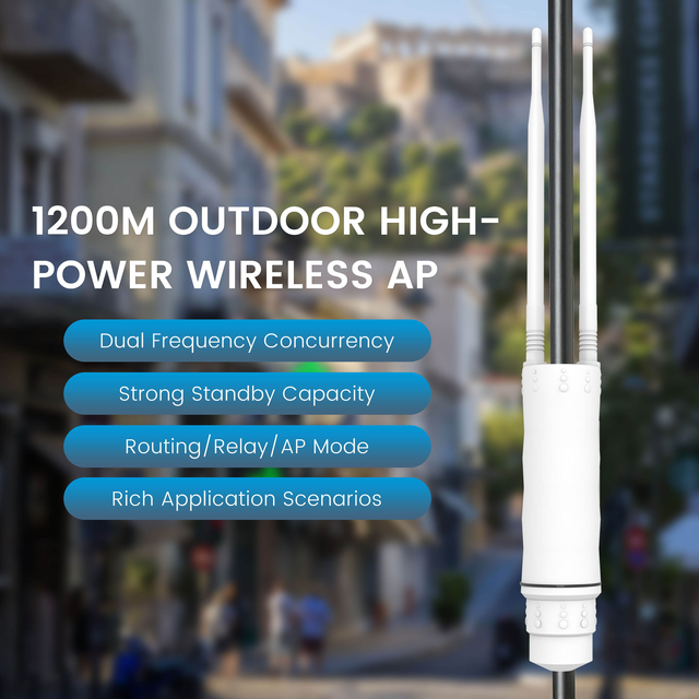 AC1200 Outdoor CPE Router 2.4G 5G Wireless Wi-Fi AP Gigabit RJ45 Port Wifi Antennas 48V POE  Outdoor Access Point