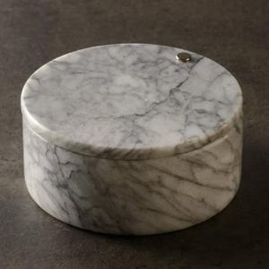 Distributeur de sel et d'épices à double compartiment, chambre à sel en marbre, pot à épices avec couvercle en pierre rotatif à 360 degrés - Product Image 5