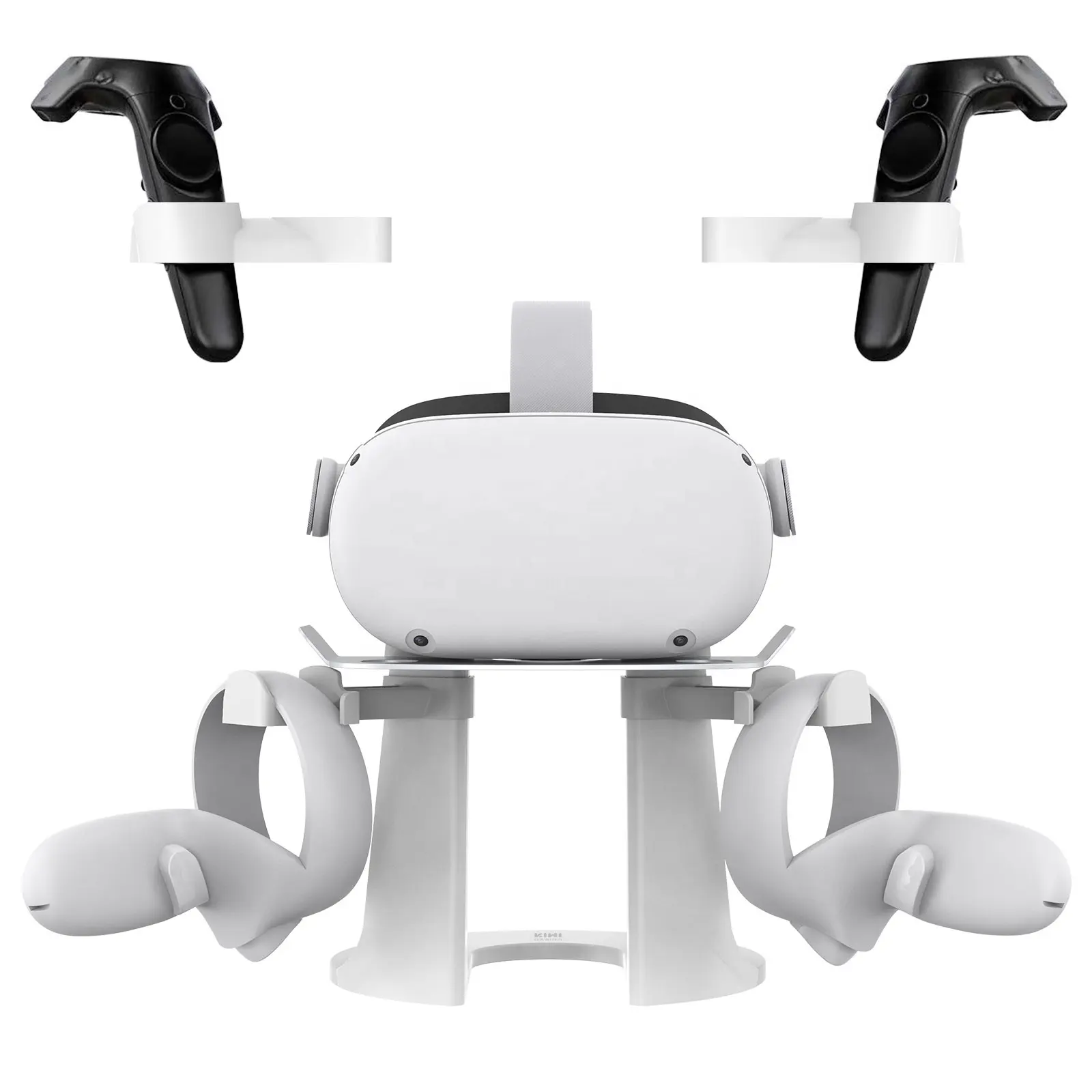 White VR Stand Controller Holder, VR Headset Display Stand and Controller Mount For Oculus Quest2/HTC VIVE/ VALVE INDEX