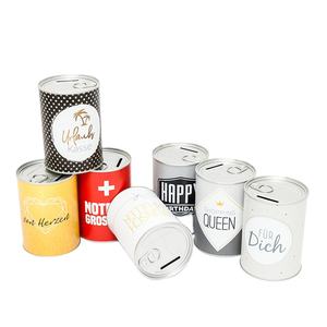 맞춤형 재활용 종이 돼지 저금통 개인화 된 실린더 독특한 디자인의 라벨 표면 처리 동전 은행과 냄비 절약 - Product Image 1