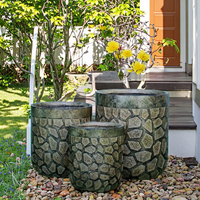 Pot Bunga Taman Fiberglass Persegi Warna Kustom Terlaris, Ringan, Ramah Lingkungan, Finishing Mengkilap untuk Penanaman Luar Ruangan