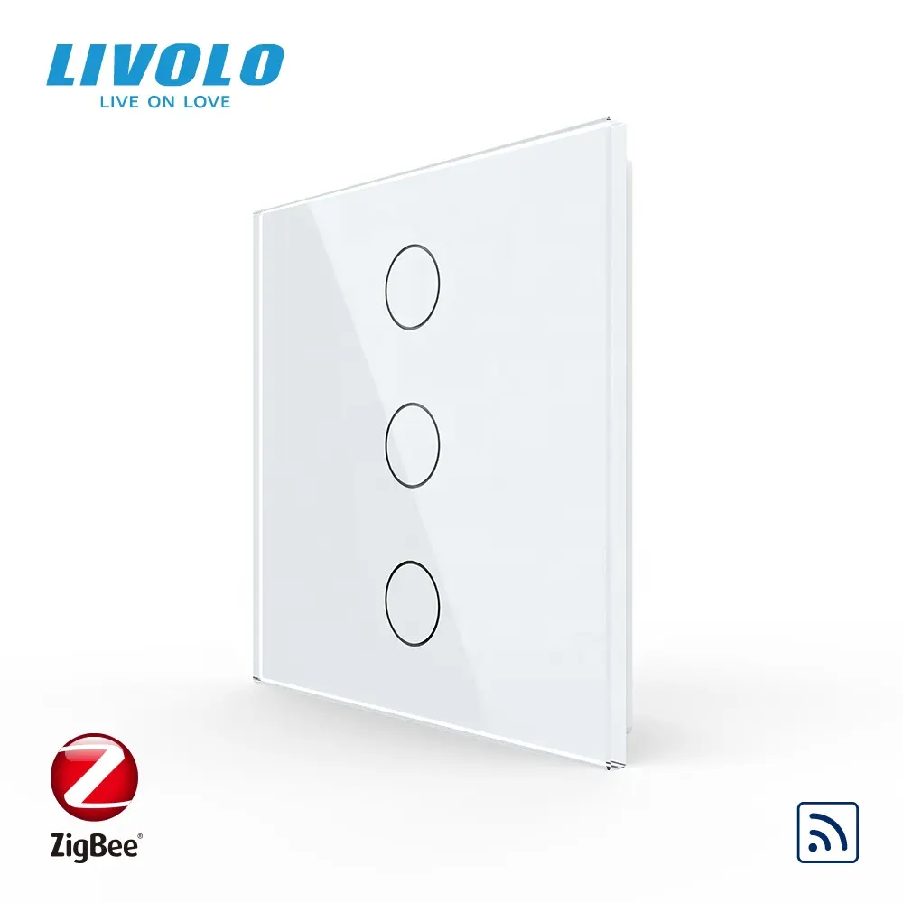 LIVOLO UK Standard Smart EC 3gang 1way Touch Panel Switch Wall Electrical Light Wifi Remote Sensor No Sound With Backlight