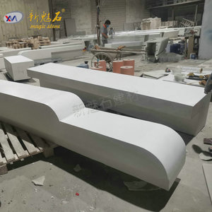 Nouvelle table de jardin en pierre magique UHPCGRC blanche personnalisée pour aménagement paysager - Product Image 1