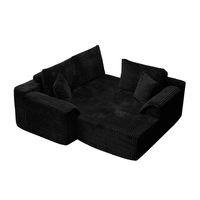 Canapé d'angle en velours côtelé personnalisé avec chaise longue, canapé sectionnel moderne pour salon