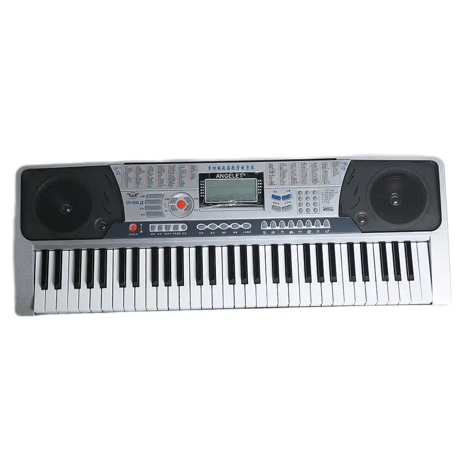 Digital piano keyboard 61 keys blue backlit large screen LCD displays 3 teaching modes piano music instruments