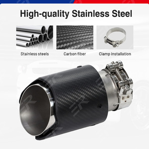 Décoration automobile <span class=keywords><strong>Embout</strong></span> d'échappement universel en fibre de carbone Embouts de silencieux pour <span class=keywords><strong>Akrapovic</strong></span> Style - Product Image 3