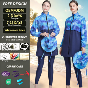 Fournisseur en gros de burkinis, maillots de bain musulmans, chemises à manches longues, pantalons longs, chapeaux, pour sports de plein air du Moyen-Orient, protection solaire et tenue conservatrice - Product Image 1