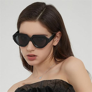 立体女性不規則なサングラス楕円形の厚いフレーム屋外の新しいトレンドサングラスUV400保護 - Product Image 3