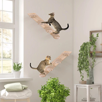 Étagère d'escalade pour chat en bois Escalier mural pour chat à quatre marches avec griffage en jute pour chats Perche Plate-forme Fournitures